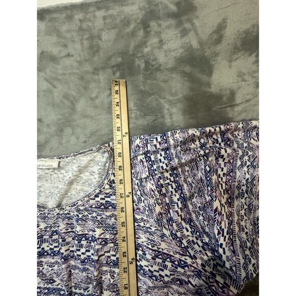 CW Classics Purple Geometric Print Flutter Sleeve Top Boho Style Women’s XL - Picture 5 of 5